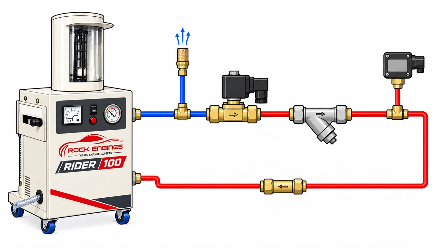 Rock Engines automatic oil drain system