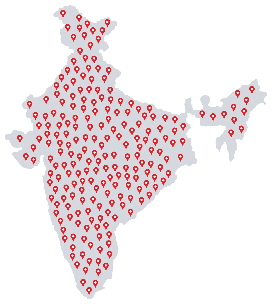 Map of Rock Engines oil change machine installations across India