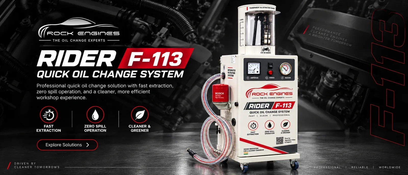 Rider series quick oil change machines