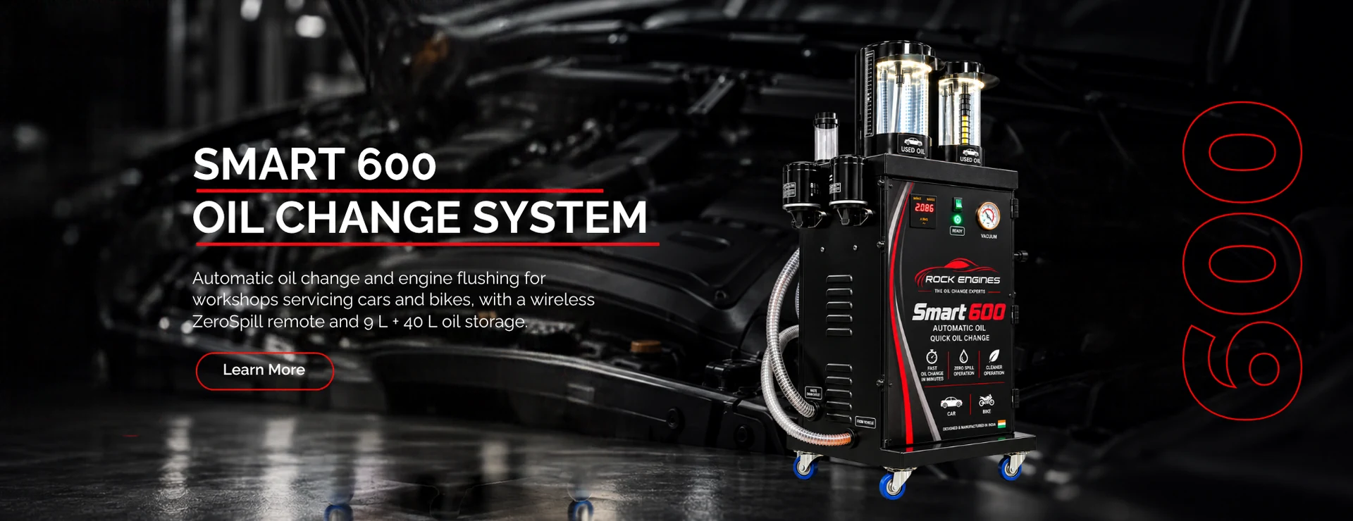Smart 600 oil change machine for cars and bikes